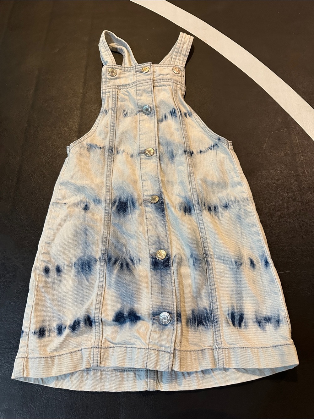 GAP Tie-Dye Denim Overall Dress - Light Blue & Navy
